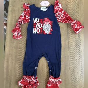 NWT Marie Nicole Clothing 12-18M Christmas Holiday Ruffle Outfit Baby Girl Santa